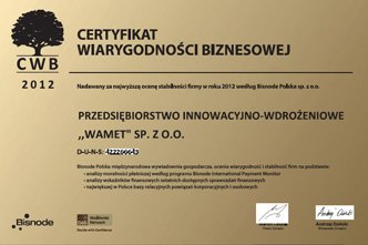 Certyfikat wiarygodności biznesowej