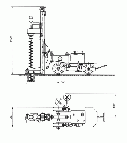 Małogabarytowa wiertnica 
wielozadaniowa MWW-2 w pozycji roboczej